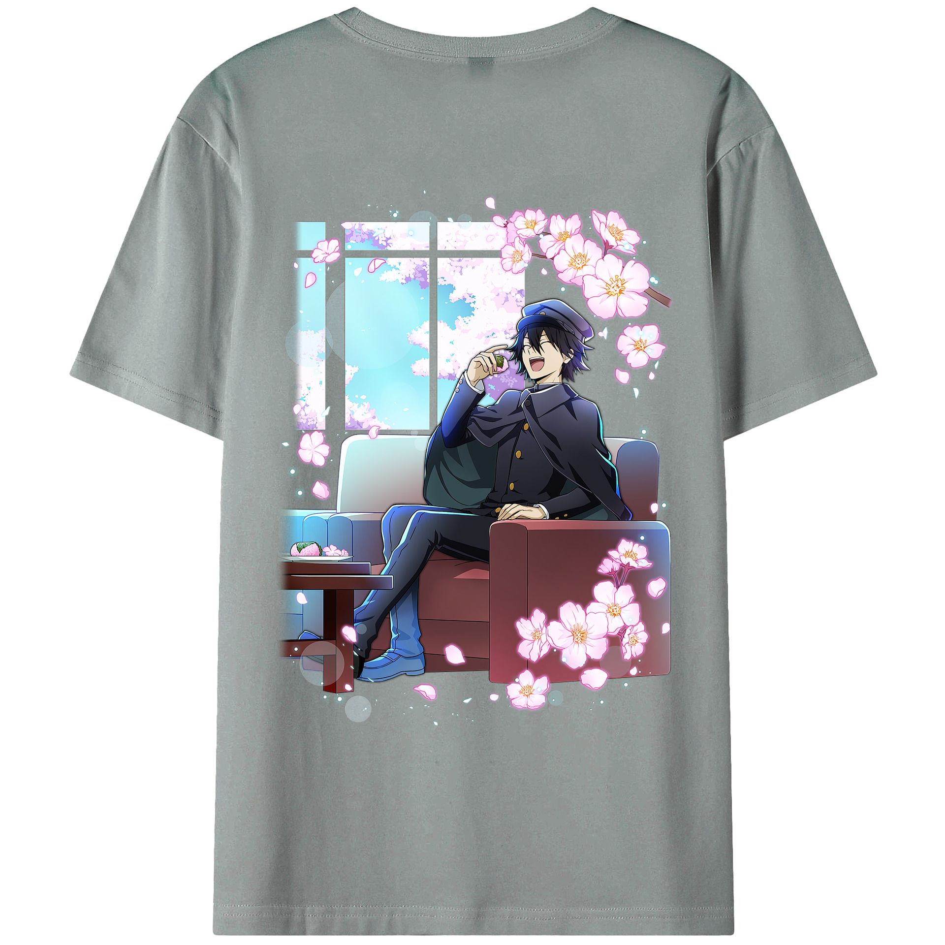 （画像用） 文豪ストレイドッグス Bungo Stray Dogs 綿100％ メンズ半袖Tシャツ（バックプリント） 通気性